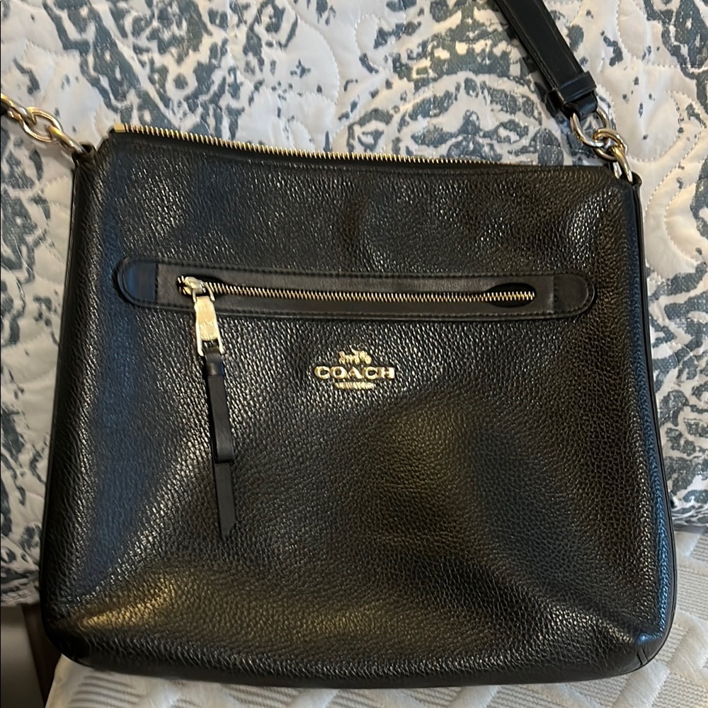 Coach Black Pebbled Leather Crossbody Bag